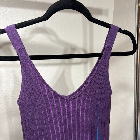 Ava Purple Pleated Knit Colorblock Tank Dress – Women’s - Picture 4 of 6